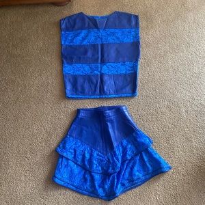 90s style vintage, two piece leather outfit